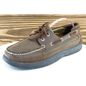 Sperry Youth Boys Shoes Sz 3.5 M‎ Brown Leather Boat Shoe